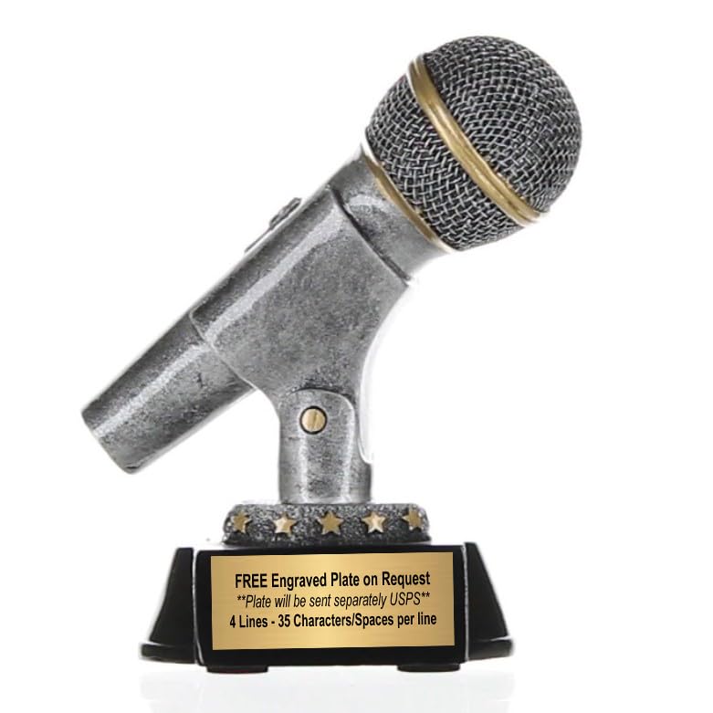Amazon.com: Decade Awards Silver Microphone Trophy - Celebrate
